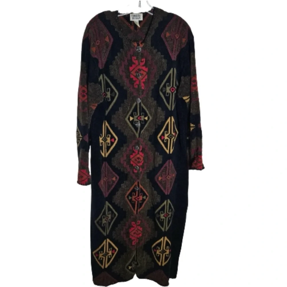 Chico’s Design Women Aztec Long buttoned down Sweater - Picture 2 of 11